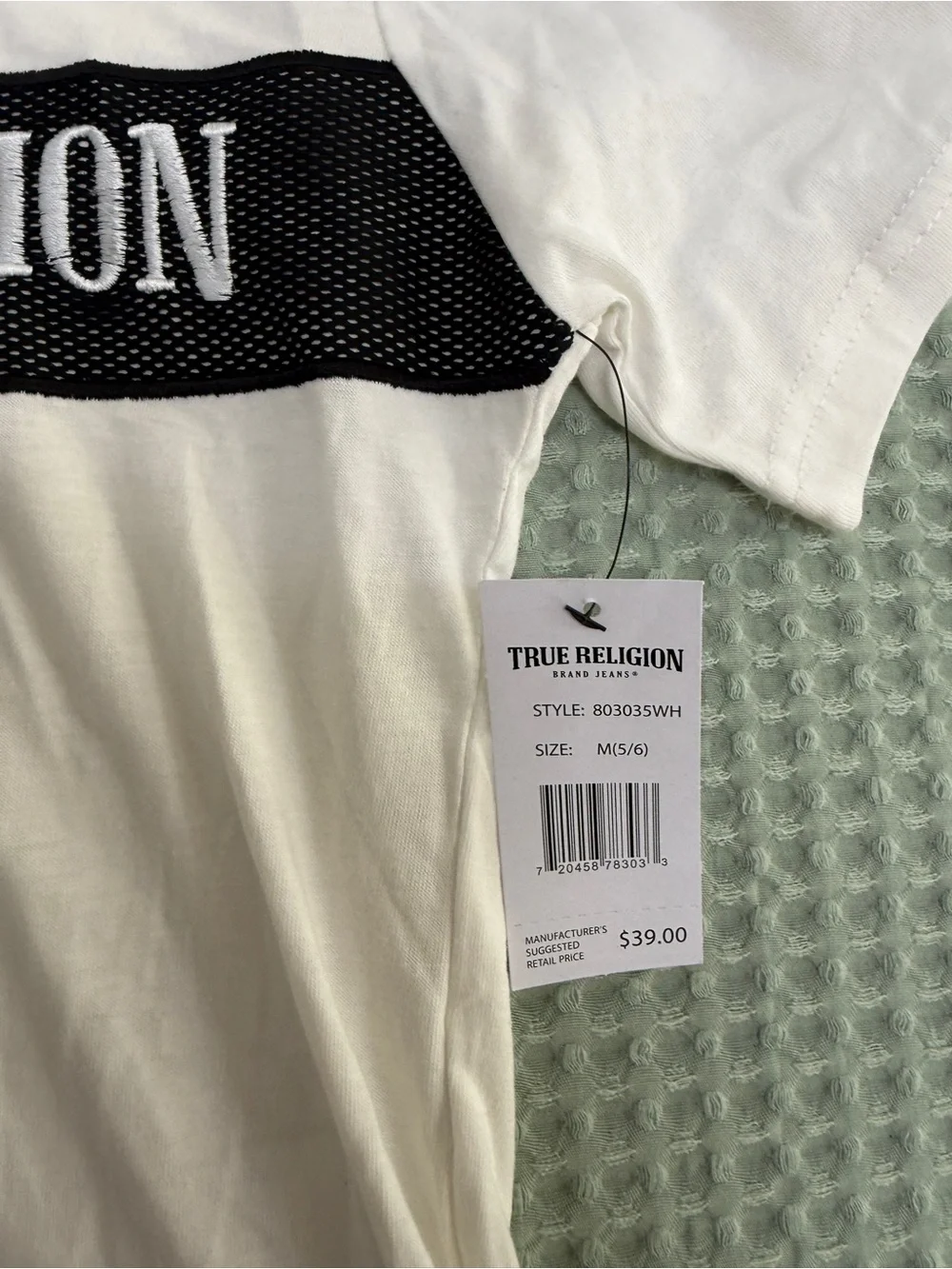 NWT True Religion White Logo Tee size M (5/6)